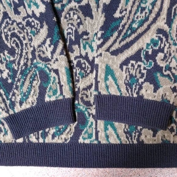 Jones of NY Turtleneck Sweater Wool Blend Paisley Pattern Trendy - Picture 11 of 11